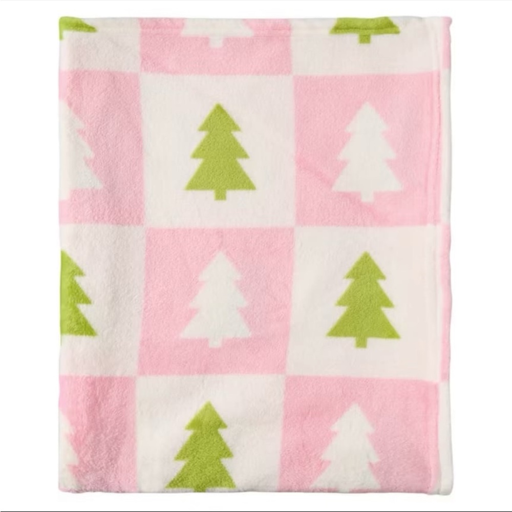 Merry Moments Pink Christmas Tree Throw